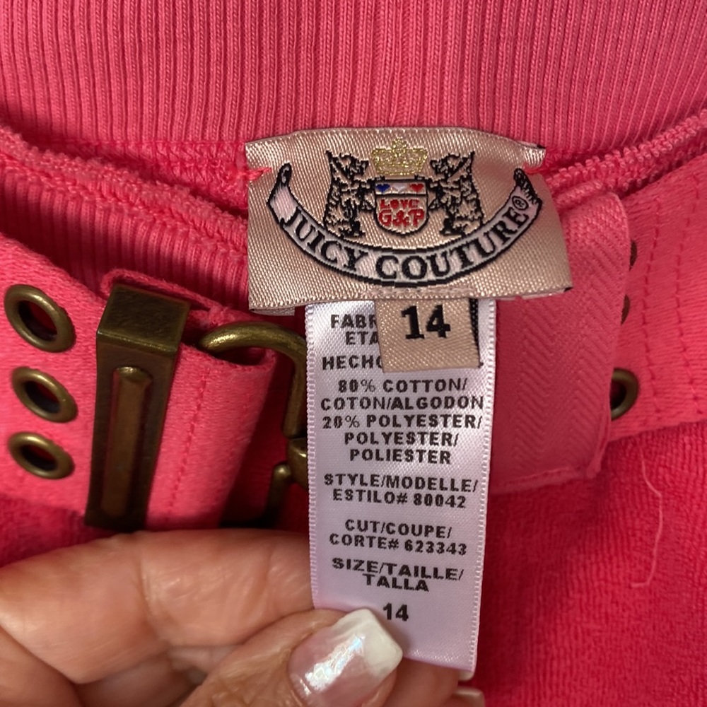 Juicy Couture Hot Pink Terry Crop Pant - Picture 3 of 4